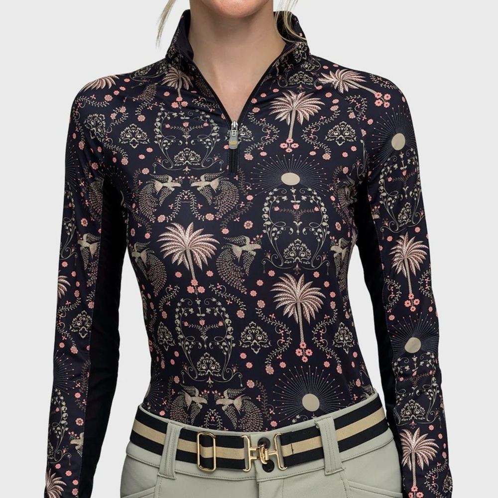 ❤️🌴BLACK REGAL PALM LONG SLEEVE SUN SHIRT🌴❤️